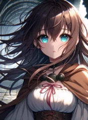 DALL·E 2024-02-16 19.31.30 – Refine the anime-style illustration by adding more details to the girl’s eyes and hair. Make her hair windswept, as if caught in a gentle yet noticeab
